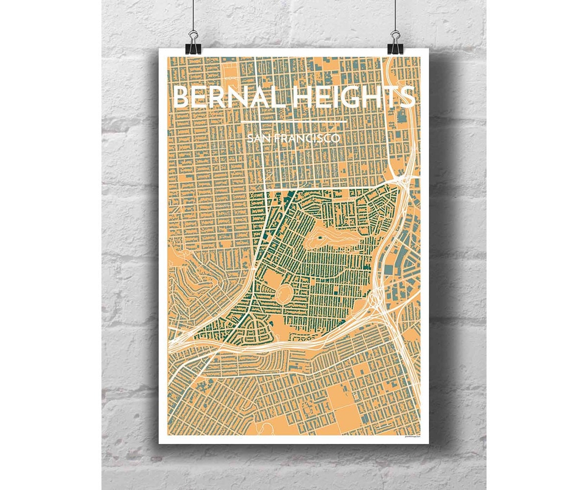 Bernal Heights City Map Print