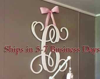 Unpainted Single Vine Monogram Letter, Wooden Letter, Monogram Letter, Monogram Initial, Single Wooden Letter