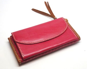 leather zip wallet for women, leather wallet clutch, leather wallet with coin pouch, billfold wallet, card holder wallet,leather long wallet