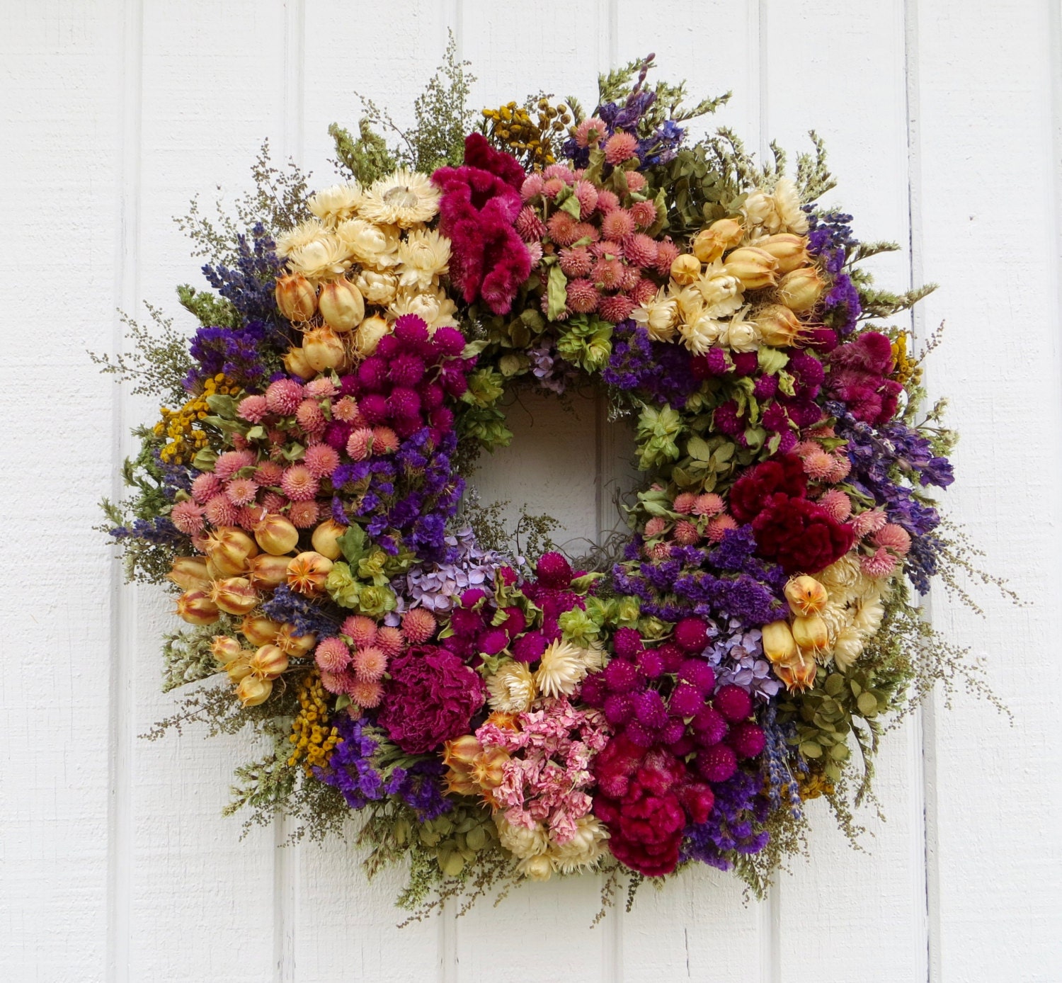 Spring Wreath Dried Flower Wreath Large Dried Flower Wreath