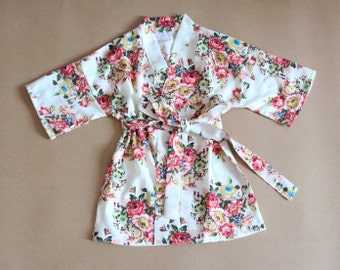 Sale Baby Robe-Flower Girl Robe-Floral Cotton Robe-flower Girl Gift-Baby Shower Gift