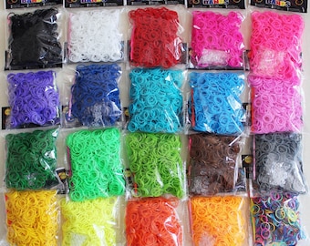600 Pcs Rubber Loom Band Refills + 25 s-clips for DIY - Over 40 To Choose from -- Buy 1 & Get Each Additional Pack 50% - FREE SHIPPING