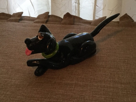 black lab dog figurine