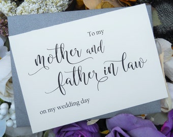 To My MOTHER and FATHER In Law Card Mother in Law Card, Mother in Law Gift, Father in Law Card, Father in Law Gift, To My Mother Card,