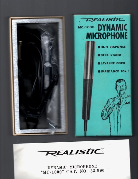 vintage Realistic MC1000 Dynamic Microphones by XYZCOLLECTABLES