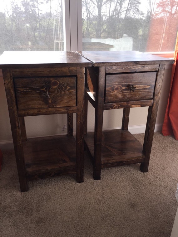 Items similar to Pair of farmhouse  style  nightstands  on Etsy