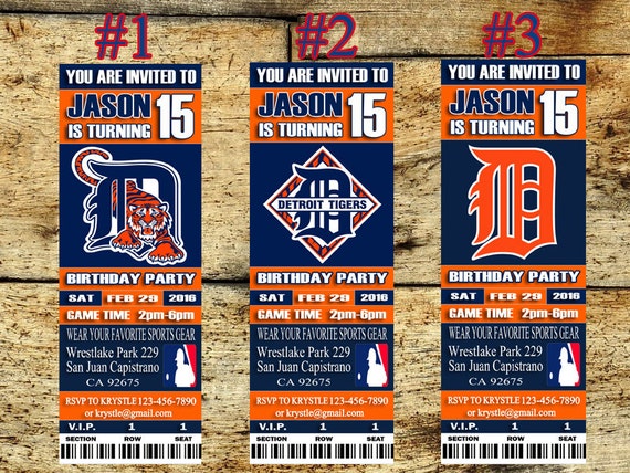 Detroit Tigers Birthday Ticket by SportfunDigital on Etsy