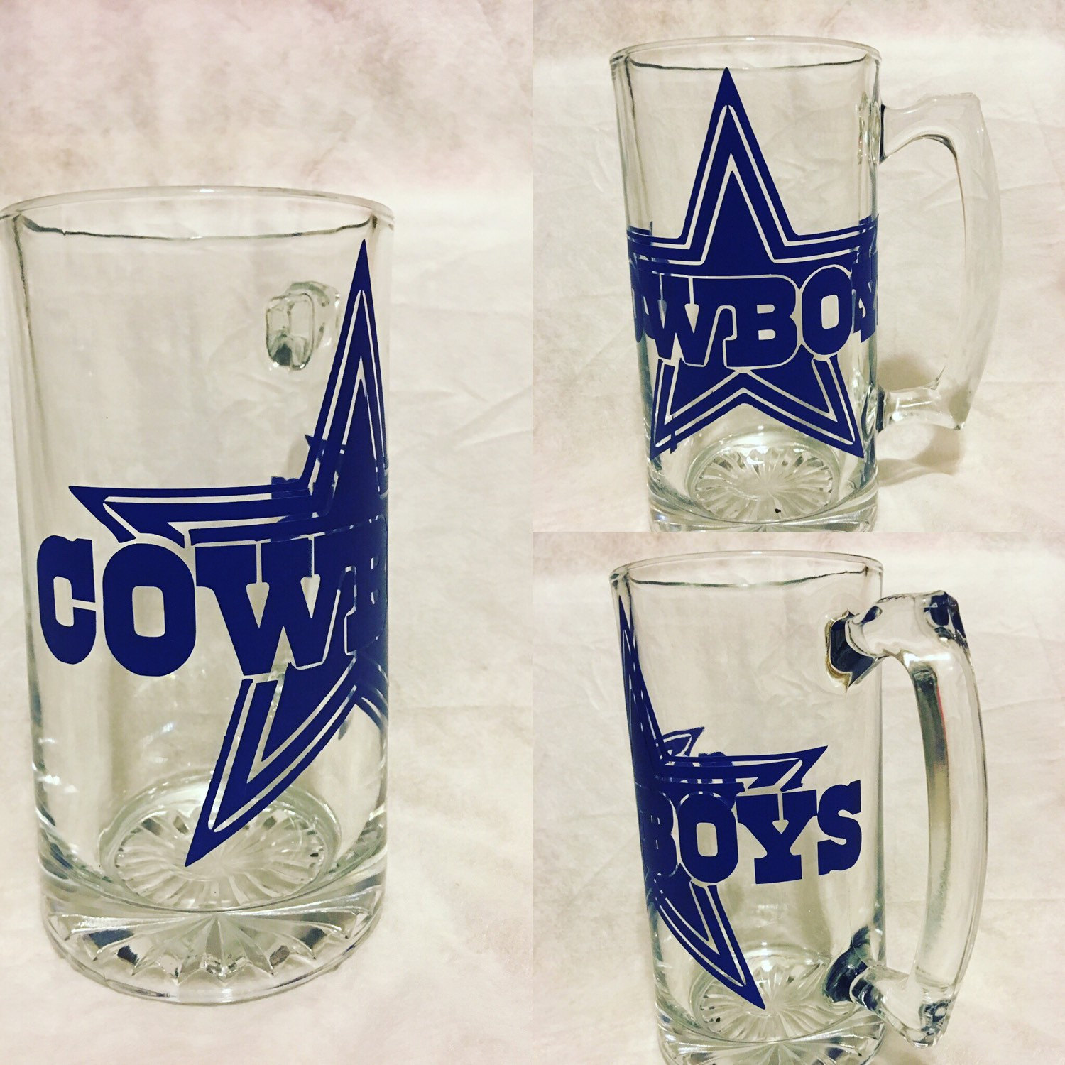 Custom made Dallas cowboys beer mug by KustomBlingKreations