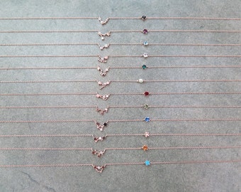 Constellation with birthstone necklace/Zodiac Constellation Necklace/Zodiac-sign,Aries/the Ram(Mar 21-Apr 19)necklace /Birthday