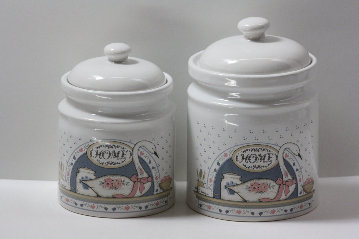 Fabrizio Ceramic Flour and Sugar Canisters with White