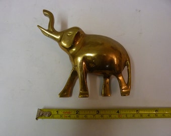 Vintage small solid brass ornamental elephant figure