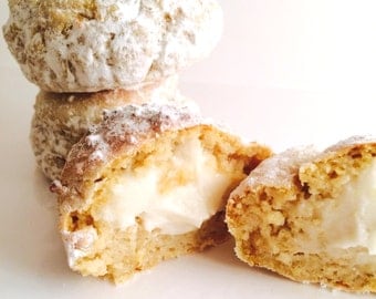 Cream Filled Pastries, Buttercream, Donuts, Gluten Free, High Protein, Low Sugar, Powdered Sugar, Natural Ingredients, Chocolate, Vanilla