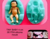 Polymer clay baby mold silicone mold  3D double sided mould sil  babies  free shipping   fimo sculpey