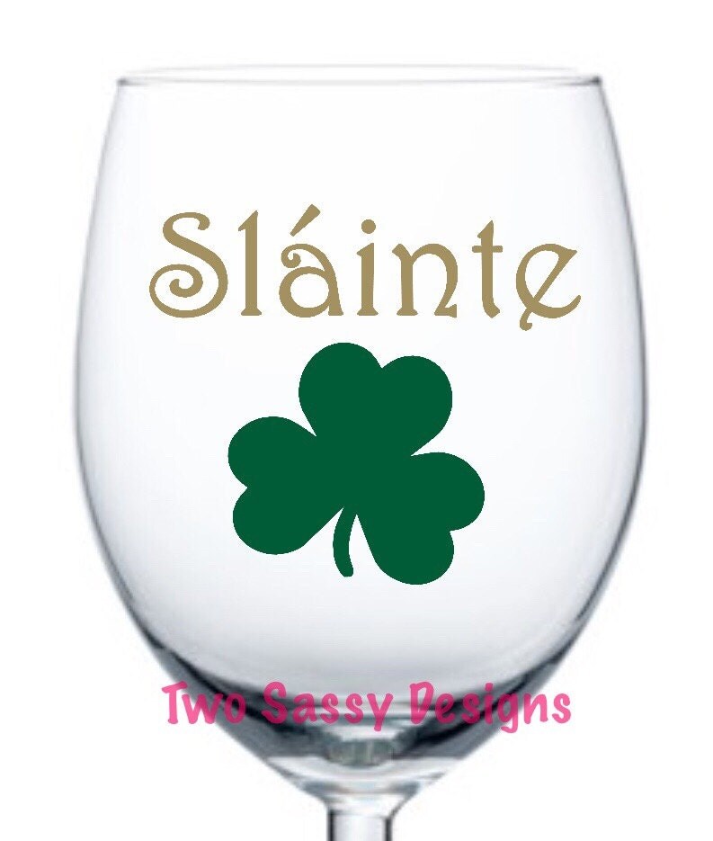 st patricks day wine glasses