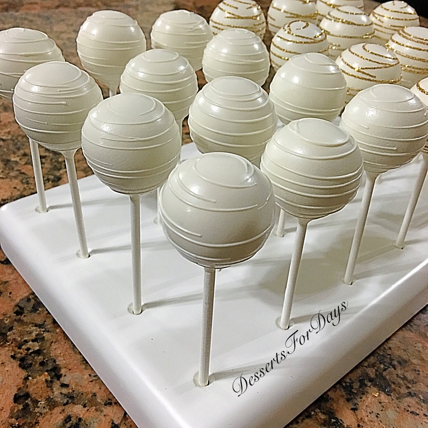 1 Dozen White Cake Pops with High Quality by DessertsForDaysNJ