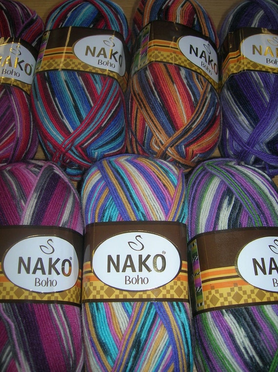 NAKO BOHO yarn wool polyamide mix knitting by Niceknitsforkids
