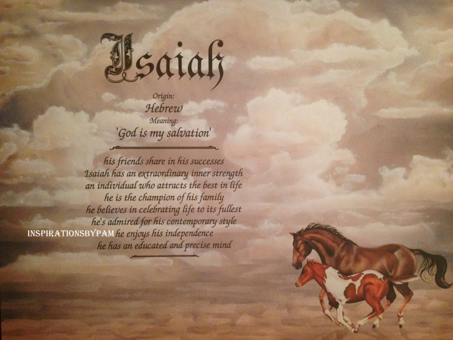 Isaiah First Name Meaning Art PrintName Meaning