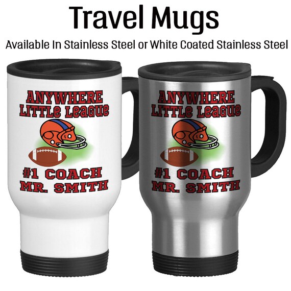 SALE Personalized Football Coach Mug Travel Mug by DrageynDesigns