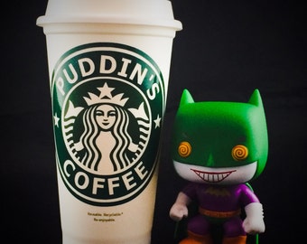 Suicide Squad, Joker inspired "Puddin's Coffee" Starbucks Travel Cup
