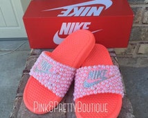 glitter nike slides