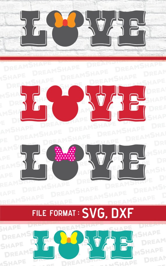 Download Mouse Ears Love Quote SVG File DXF Files for Cricut Machine