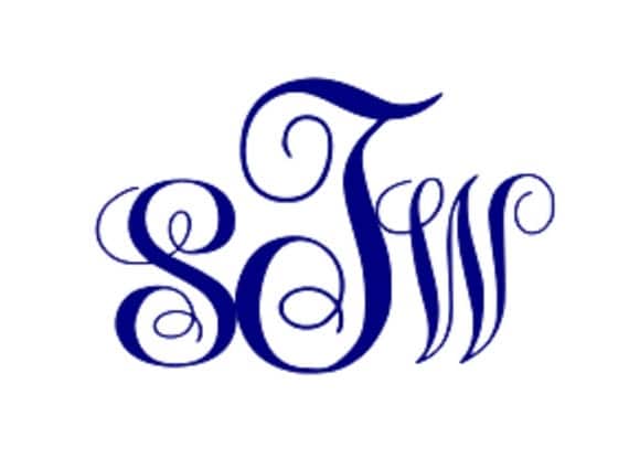 Interlocking vine monogram font cricut SVG by Walkerdesigns6