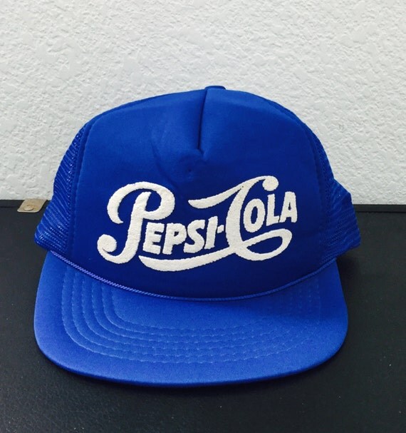 Vintage Pepsi Cola SnapBack Trucker Hat / 1980's Flatbrim