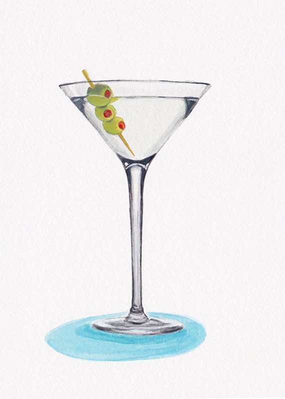 Bar Art Original Cocktail Painting Martini
