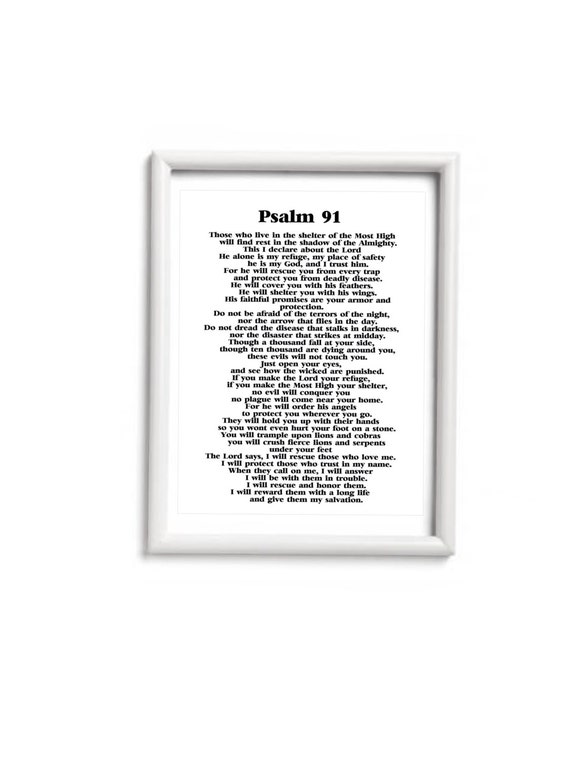 Psalm 91 prayer card. Credit card size. Water proof Pocket