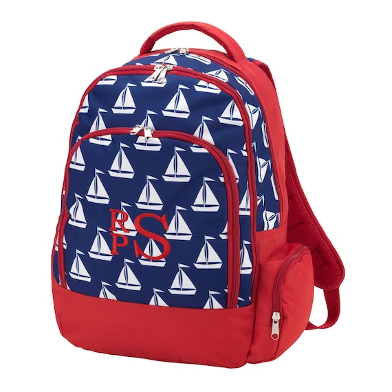 Monogrammed Sailing Backpack / Personalized Backpack by HersandHim