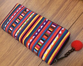 Colorful Lisu hill tribe wallet, Hilltribe money purse, Handmade Lisu Patchwork Hillt