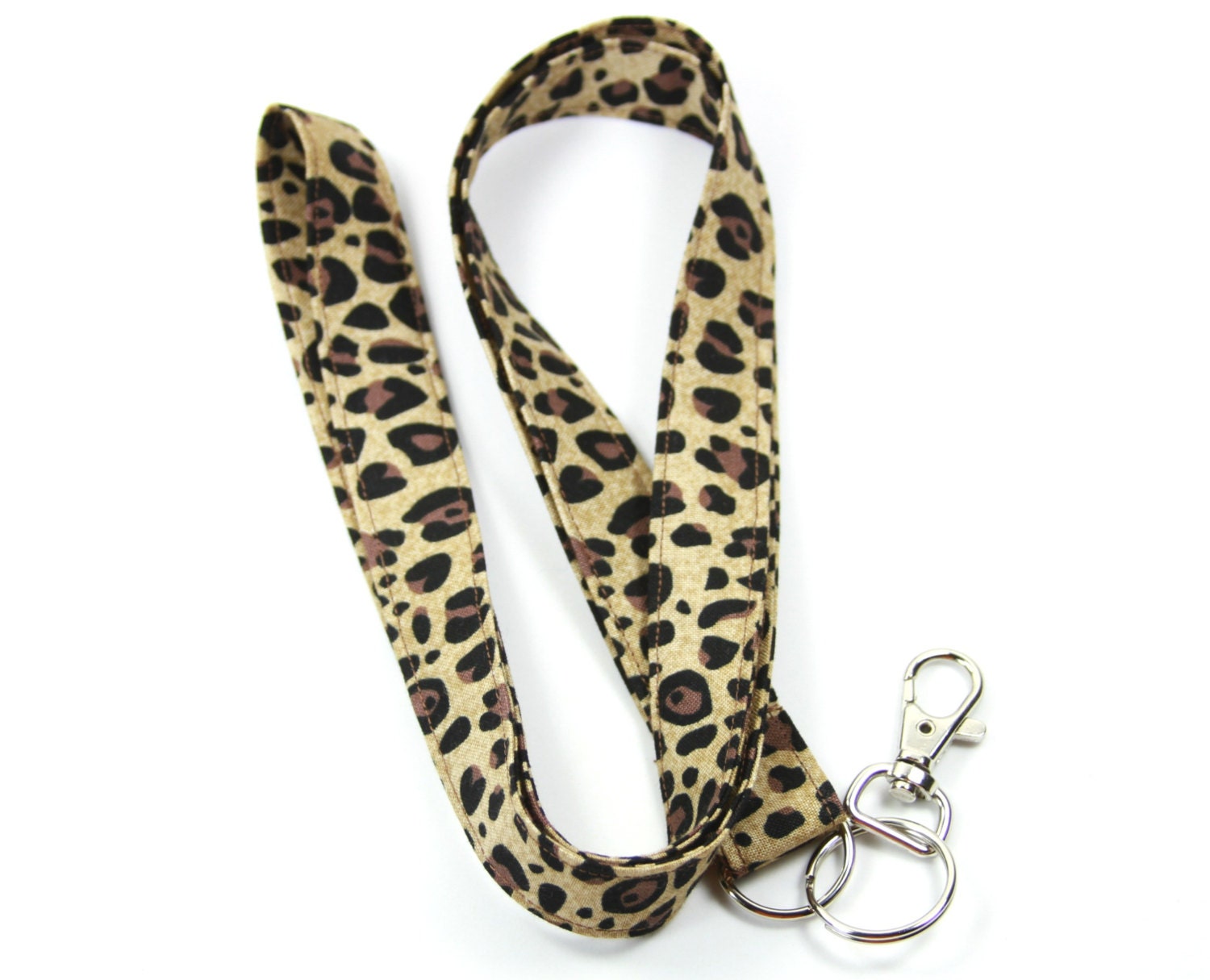 ANIMAL PRINT Fabric Lanyard Cheetah print Badge Holder