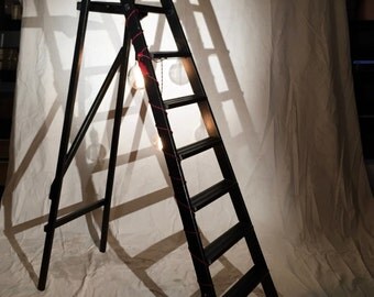 Hand Painted Upcycled Ladder Lamp