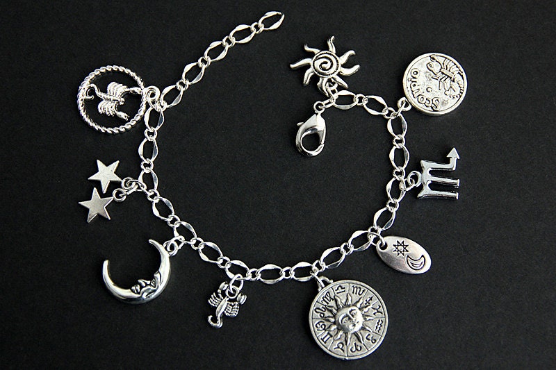 Scorpio Bracelet. Scorpio Charm Bracelet. Zodiac Bracelet.