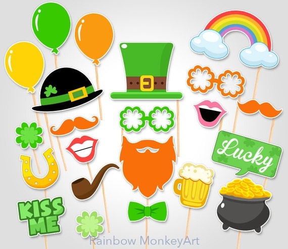 St Patrick's Day Party Celebration Printable Photobooth Props