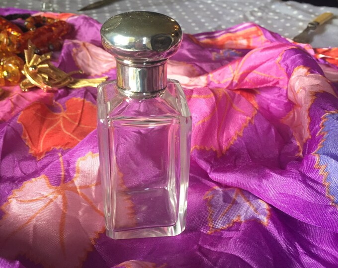 Perfume Bottle - Silver Lidded Scent Bottle