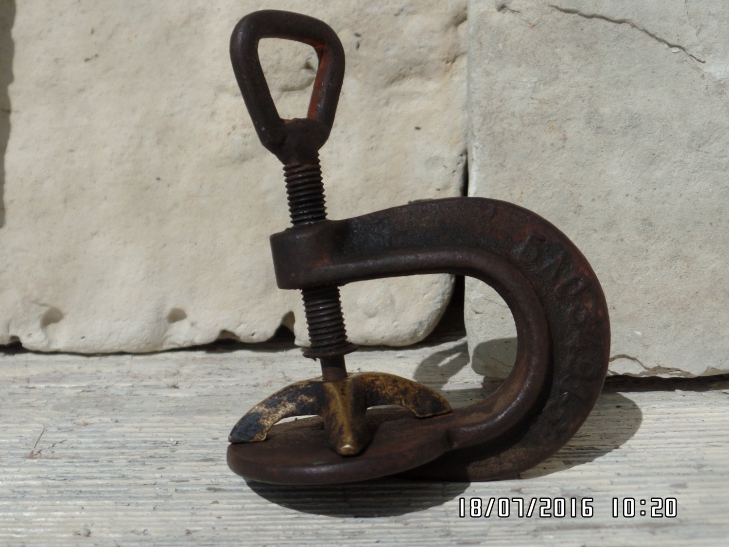 Vintage Iron Clamp Tire Tyre Repair Clamp Russian Soviet Iron