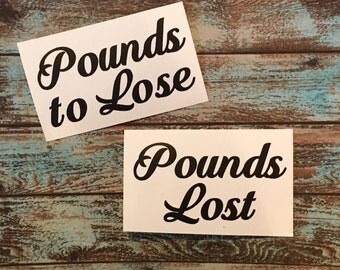 Pounds Lost | Pounds to Lose | Weight Loss | Motivational | Vinyl Decal Set | Jar Decal