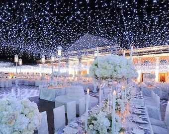 164 feet 400 LED String Fairy Lights Wedding Garden Party Xmas Light, WHITE/Cool White Linkable