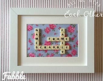 Scrabble tile wall art - scrabble tile wall personalised - scrabble tile wall gift - scrabble wall decor name - scrabble tile wall family