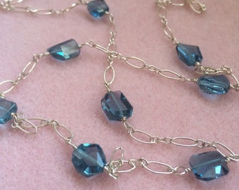 London Blue Topaz and Sterling Silver Necklace