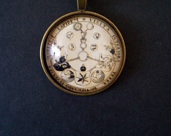 V.I.T.R.I.O.L. Rosicrucian Emerald Tablet/Tabula Smaragdina Hermetis Pendant.