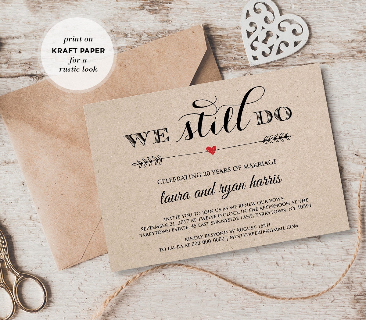 Vow Renewal Invitation Template, We Still Do, Instant Download, Wedding