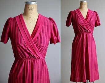 Purple Striped Secretary Dress