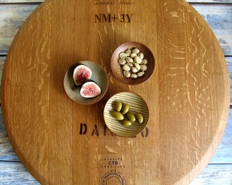 Wine Barrel Lazy Susan, Wine Decor, Wooden Lazy Susan Turntable, Large Lazy Susan, Wedding Gift for Parents, Wine Barrel Top, LS101