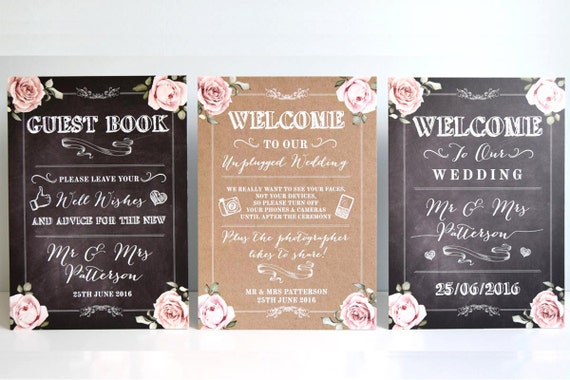 Rustic Wedding Signs and Table Plans