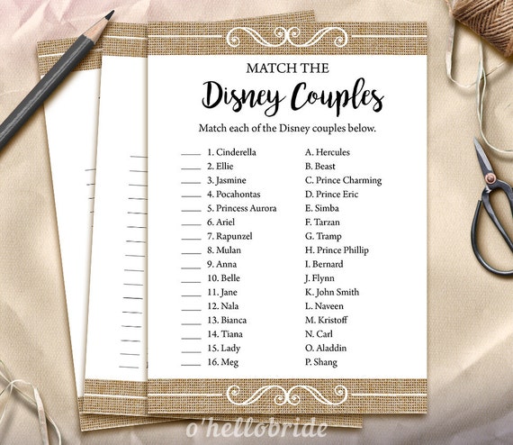 hen photo hunt scavenger party Printable Match Burlap Disney Rustic Game Couples Bridal