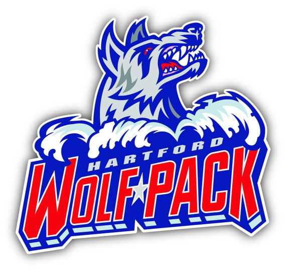 Hartford Wolf Pack AHL Hockey Logo Car Bumper Sticker by Yurmala