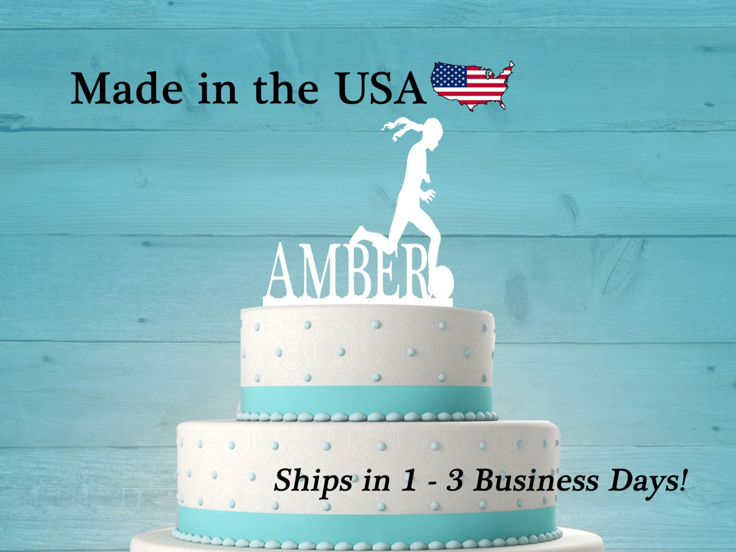 Female Soccer Player Cake Topper Female Player Personalized