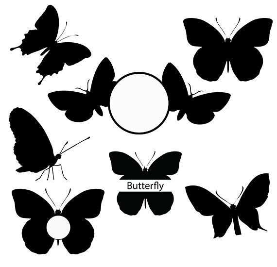 Download Butterfly svg silhouette pack - Butterfly monogram clipart ...
